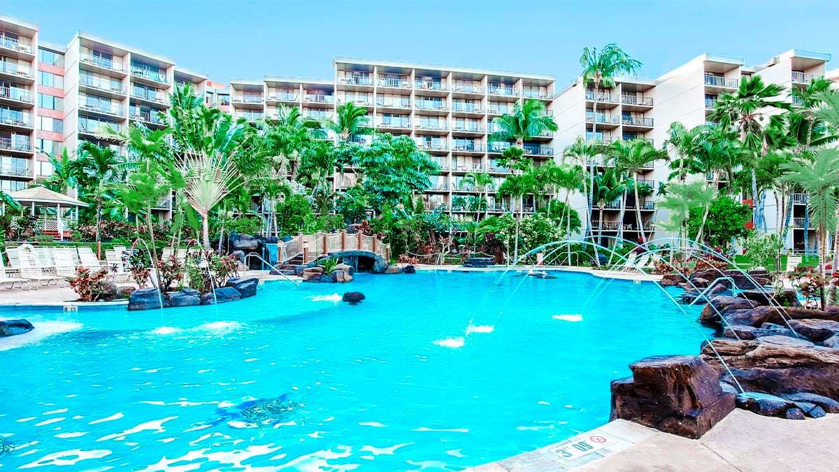 View of Grounds and Pool at Aston Kaanapali Shores - Maui, Hawaii, USA